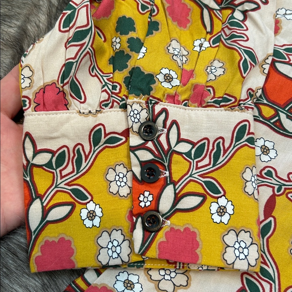 NWT Natural Life Twiggy Floral Dress Yellow Women’s Size Medium - Picture 8 of 11